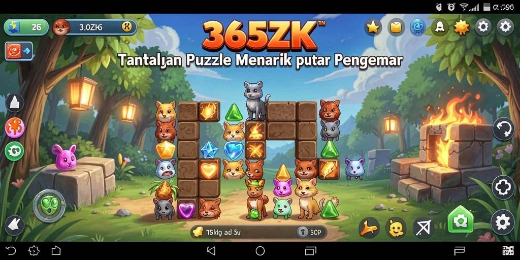 Screenshot gameplay 365ZK yang menunjukkan tantangan puzzle.