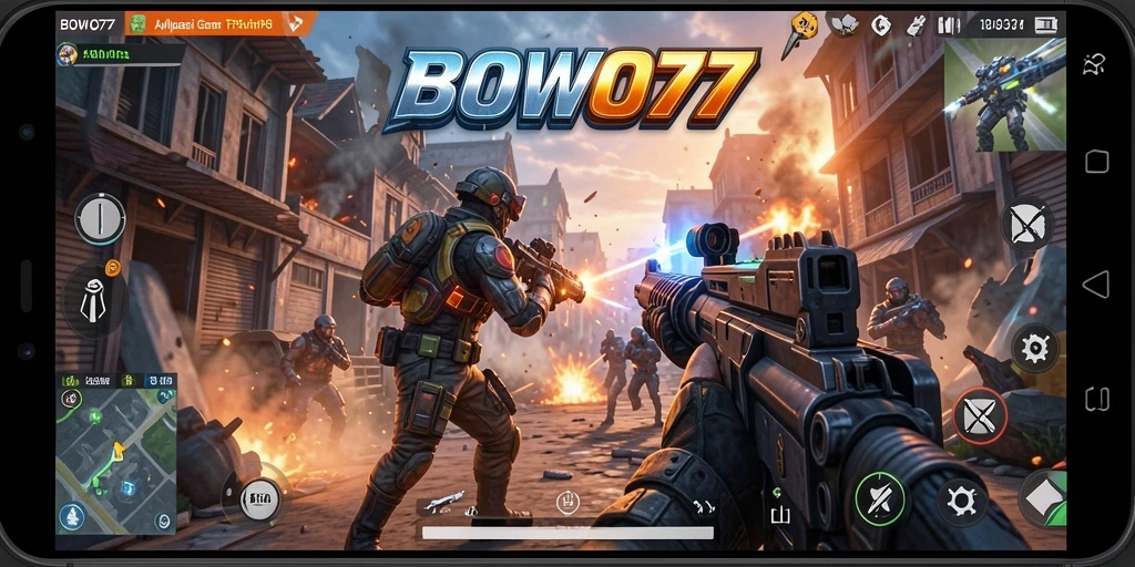 Screenshot utama BOWO77 menampilkan aksi seru dalam permainan TPS.