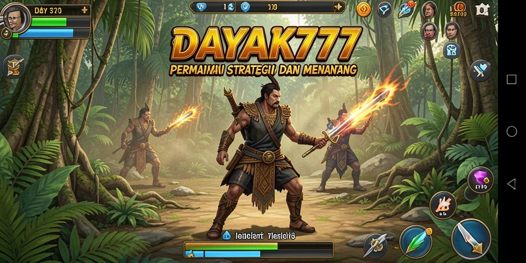 Tampilan gameplay DAYAK777 yang mendebarkan dan penuh strategi.