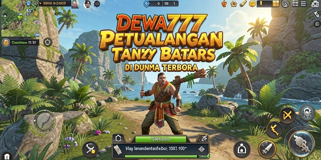 Tampilan gameplay DEWA777 di dunia terbuka yang luas dan indah.
