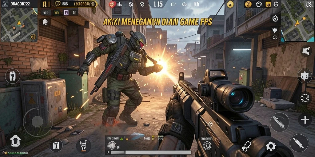 Screenshot gameplay DRAGON222 dengan adegan pertempuran intens.