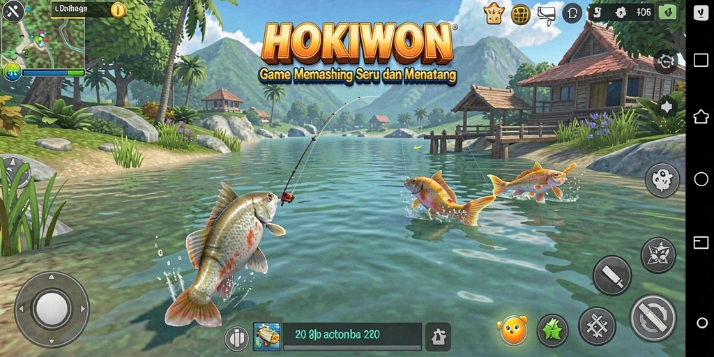 Tangkapan ikan yang memuaskan dalam gameplay HOKIWON.