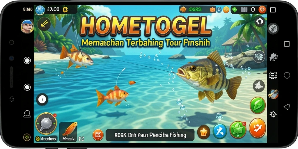 Tampilan gameplay <strong>HOMETOGEL</strong> yang menampilkan pengalaman memancing yang mengasyikkan.