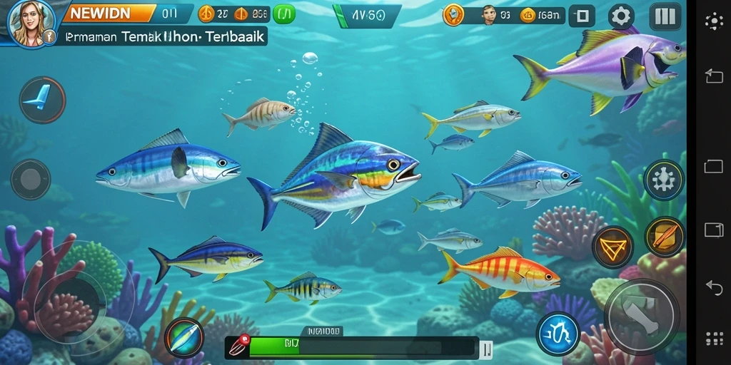Gameplay seru saat menembak ikan dengan berbagai senjata.