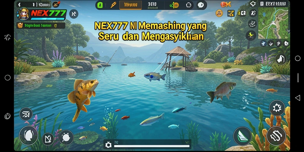 Tampilan gameplay NEX777 menunjukkan pengalaman memancing yang realistis dan mendebarkan.