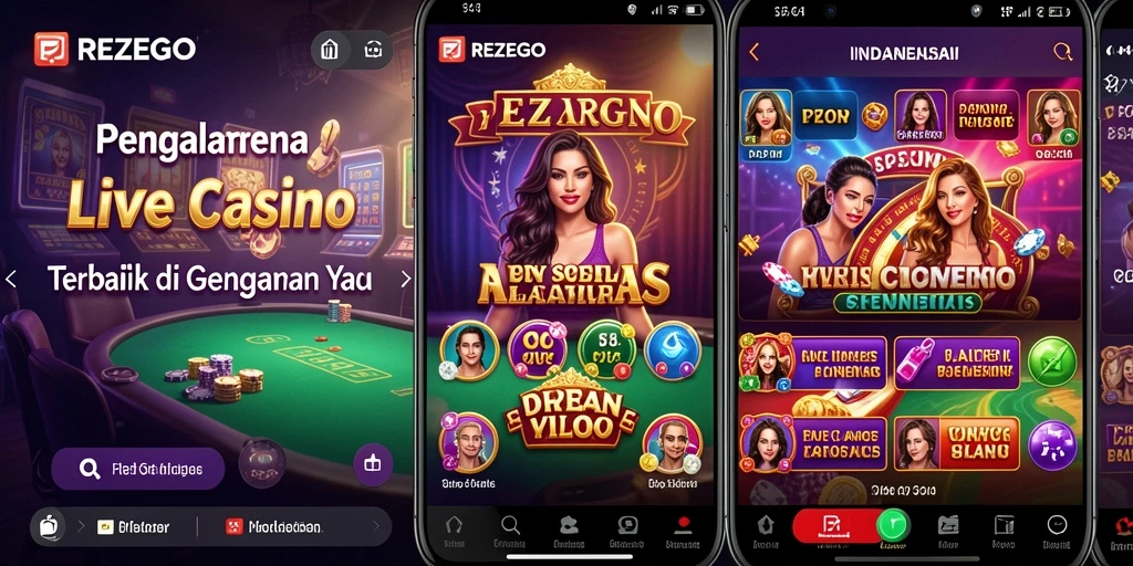 Screenshot gameplay Live Casino yang mendebarkan dari REZEGO.