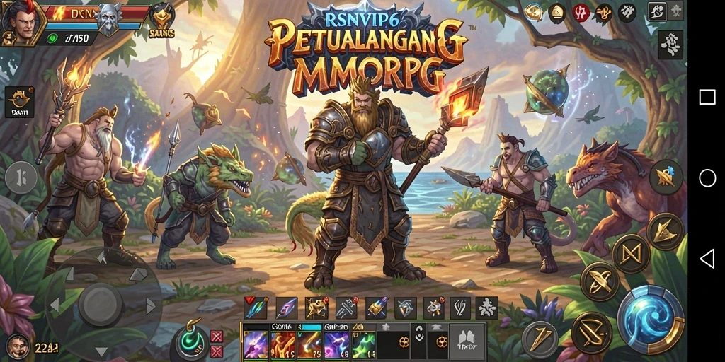 Tangkapan layar gameplay RSNVIP6 menunjukkan aksi seru dalam pertempuran MMORPG.