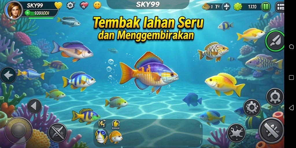 Tampilan gameplay seru dari game Tembak Ikan SKY99.