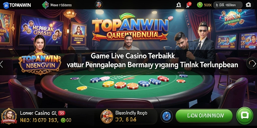 Tampilan seru gameplay Live Casino yang interaktif di TOPANWIN.