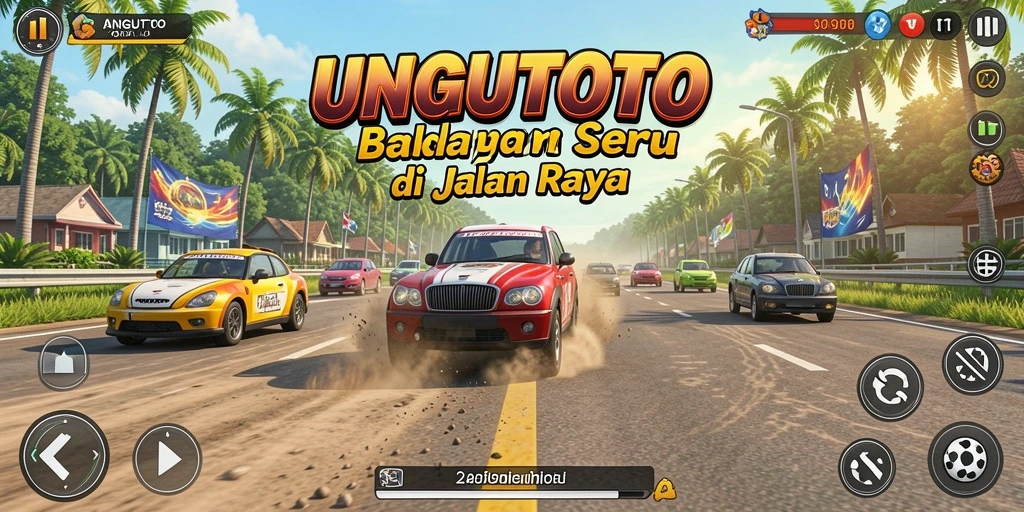 Gameplay seru UNGUTOTO dengan balapan mendebarkan di tengah jalan raya.