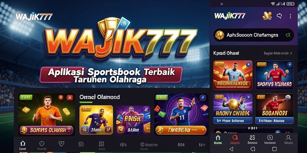 Screenshot utama WAJIK777 menampilkan tampilan menarik dari aplikasi Sportsbook.