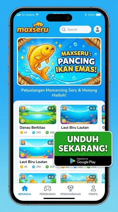 Tampilan awal aplikasi maxseru dengan berbagai pilihan aplikasi.